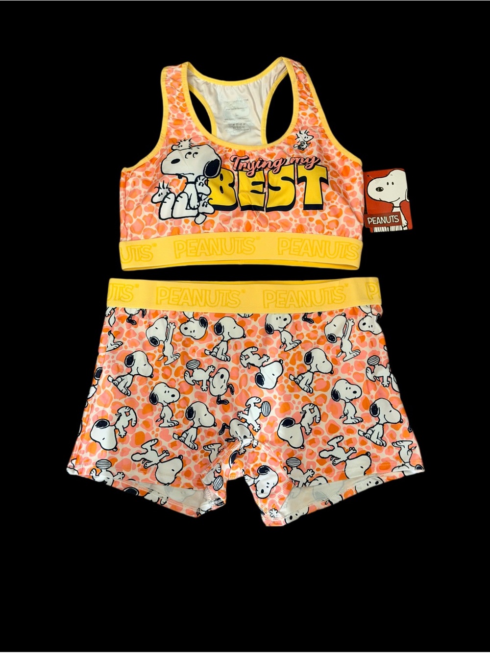 Peanuts Snoopy Sport Tank in Pink, Orange & Yellow